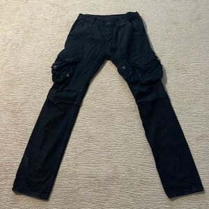 Mens Black MNML Cargo Pants, Size 31